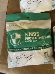 100 Pcs Powecom KN95 Protective Face Mask Respirator GB2626-2019 White F8