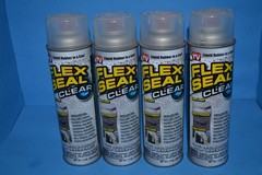 (4) Flex Seal Clear Spray, Rubber Sealant Coating Waterproof Repair 14 oz Each
