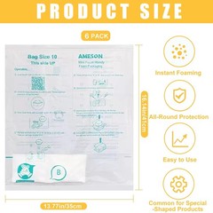 6 Pack 14″x16″ Expandable Packing Foam for PC & IrregularShaped Items Shockp…