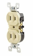 Leviton IVORY Duplex RECEPTACLE Side Wire 15A 125V 2W NEMA 1-15R NEW 223-I