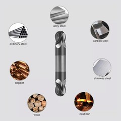 2PCS 4 Flute 1/2″ Solid Carbide Ball Nose End Mill – Double End – AlTiN Coated