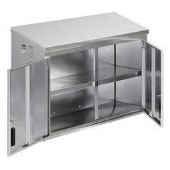 48 in. x 15 in. Stainless Steel Slope Top Wall Cabinet