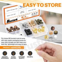 70Pcs 7 Colors M5 Cap Nut Assortment Kit Ceiling Lamp Screw Nut Lamp Shade Sc…
