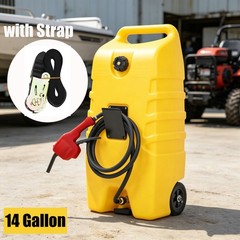 14 Gallon Fuel Can with Pump 10FT Hose Wheeled Gas Diesel Transfer Tank Caddy