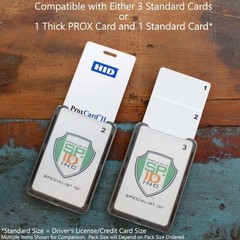 Specialist ID Vertical Top Load Three Card Badge Holder – Hard Plastic with Hea