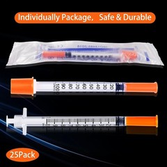 High-Quality 25 Pack Sterile Syringes 30G 1ml-5/16 Inch for Precise Measurements