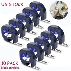 10PK Dymo LetraTag Refills White Plastic 91331 for LetraTag Label Maker LT-100H