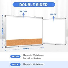 36 X 24 inches Magnetic Dry Erase Board with Aluminum Frame, Whiteboard