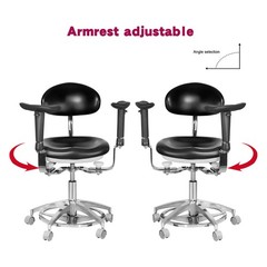 Imported PU Leather Dental 360° Mobile Dynamic Adjustable Chair with Armrest USA