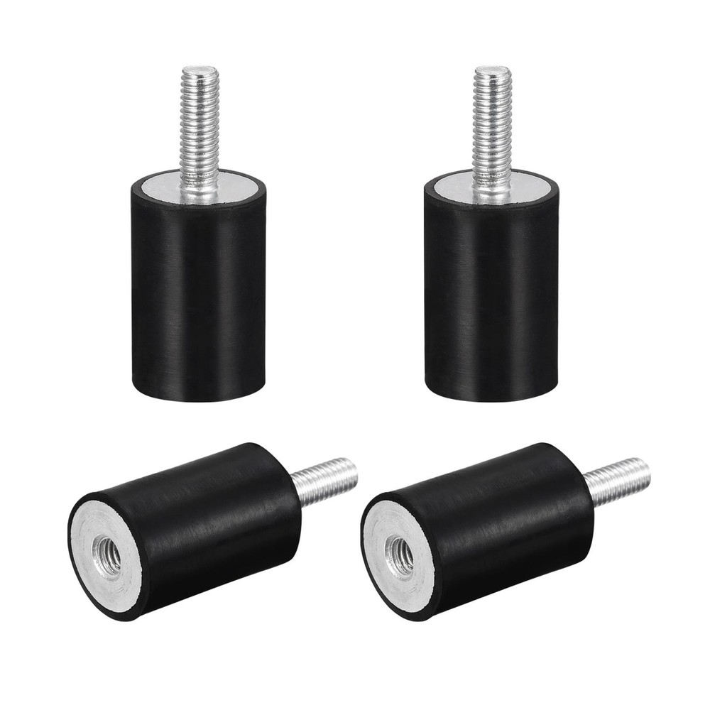 4pcs Rubber Mounts M6 Male/Female Vibration Isolator Shock Absorber D20mmxH30mm