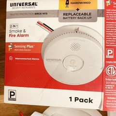 NEW USI 2-IN-1 Smoke & Fire Alarm Hardwired + Replaceable Battery