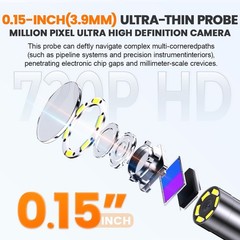 ANCEL 1080P 2-Way 210° Articulating Borescope 3.9mm Industrial Endoscope Camera