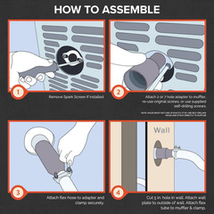 Portable Generator Exhaust Extension Silencer Kit | Exhaust Extension System | 3