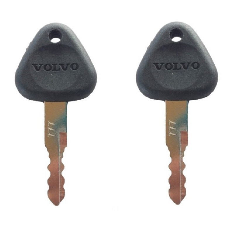 (2) Volvo Excavator and Heavy Equipment Ignition Keys with Logo 777