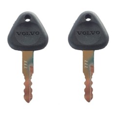 (2) Volvo Excavator and Heavy Equipment Ignition Keys with Logo 777