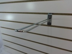 8″ Chrome Slatwall Grid Panel Safety Hook Display Store Wall Fixtures