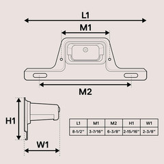 True Mods Black LED License Plate Light for Boat Trailer [Steel Bracket Mount] [