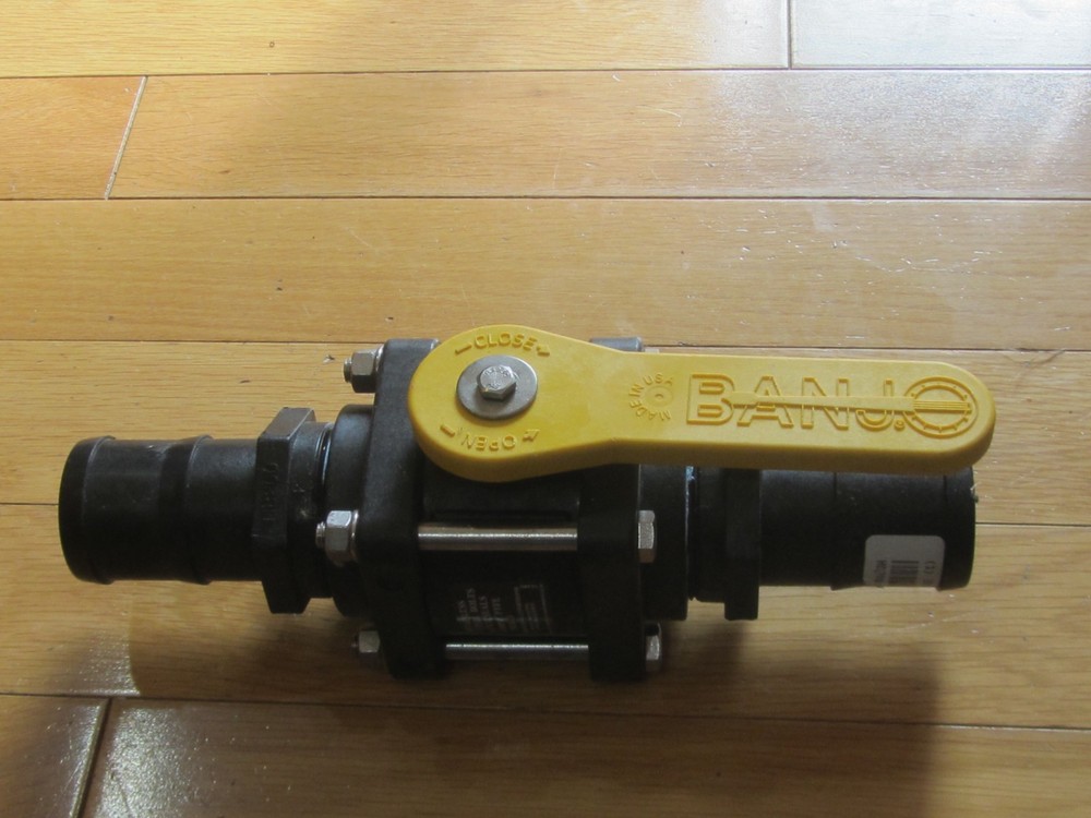 V200 Banjo 2 Inch Standard Port Poly 4-Bolt Ball Valve W/HD200 Extension! MINT!