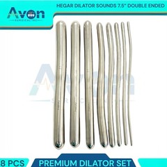 NEW 8 HEGAR DILATOR SOUNDS SET 7.5″GYNO SURGICAL INSTRUMENTS ( PREMIUM GRADE )