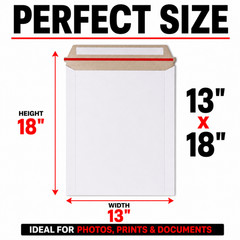 13×18 Rigid Photo Mailers Self Seal Stay Flat Cardboard Envelopes