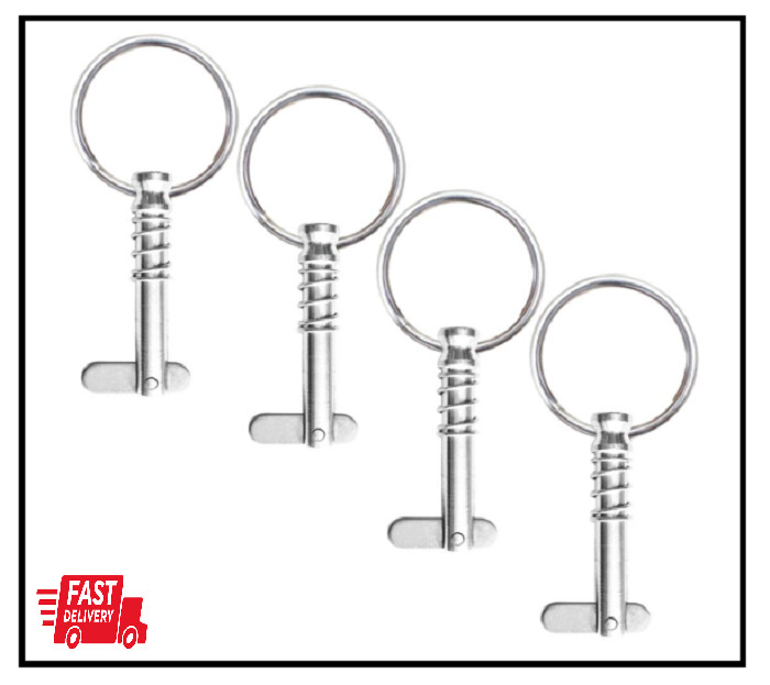 4 Pcs 1/4 Quick Release Pins Marine Grade 316 Stainless Steel Bimini Top Pins