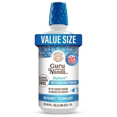 GuruNanda Oxyburst Teeth Whitening Mouthwash – Alcohol & Fluoride Free, with H