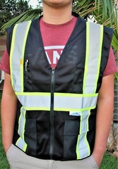 FX Two Tone HI-VIS Black Safety Vest with 4 Front Pocket Small to 5XL