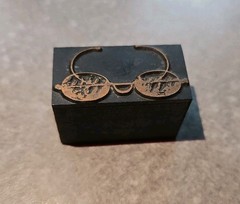 Printing Block “Old Spectacles Glasses” Wire Framed Style Eyeglasses Image