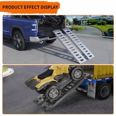 2X 6000lbs 60″ x 12″ Aluminum Trailer Ramps for Car ATV Truck Auto & Hook Ends