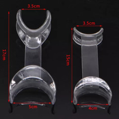 Dental Intraoral Cheek Lip Retractor Double-headed T-Shape Opener Black Clear