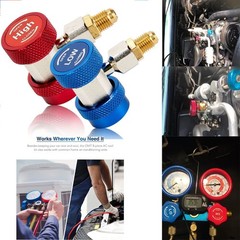 2X Quick Coupler Adapter for Car A/C System HP & LP Connector 1/4″ Flare Fitting