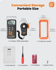 Dr.meter LX1330B Digital Illuminance Light Meter, 0-200,000 Measurement Range…