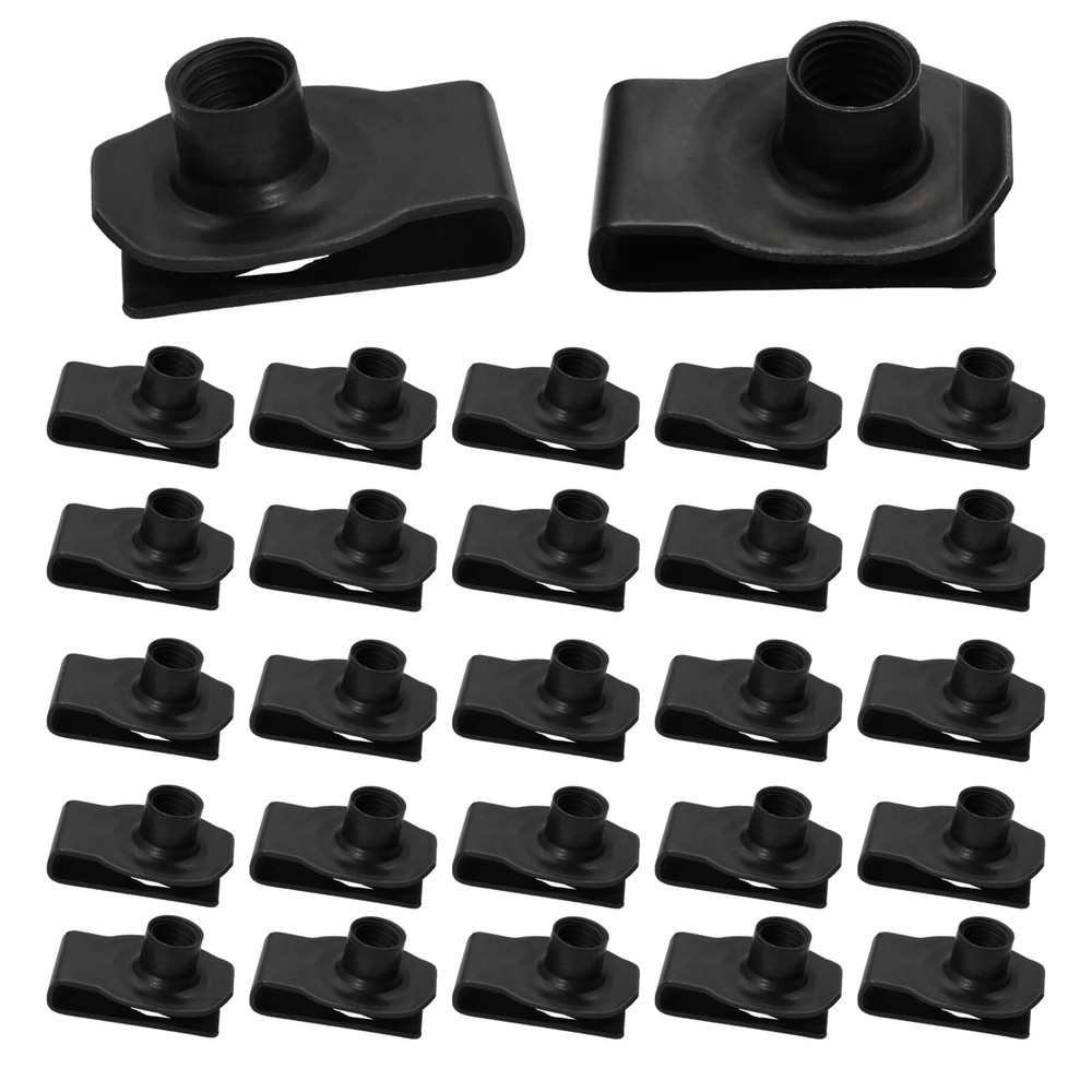 Bonsicoky 25 Pcs Extruded U Type Nuts M10 Carbon Steel Black Fasteners for A…