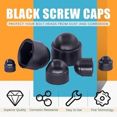 160Pcs Black Bolt Covers Screw Caps Kit M4 M5 M6 M8 M10 M12