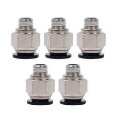 Pneumatic 3/8″ OD Tube x 1/4 NPT Male Connector Air Push to Connect Fitting 5Pcs