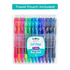 Gel Pens | 12 Count, Fine Point Tip (0.5mm), Assorted Rainbow Colors, Retractabl