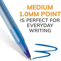 10-Count Pack BIC Round Stic Xtra Life Blue Ballpoint Pens, Medium Point (1.0mm)