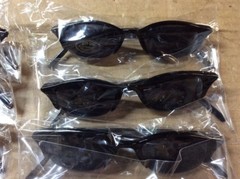 NEW ASSORTED BOX OF SUNGLASSES SUN GLASSES SET OF 10 GLASS COLORED SMALL LENS