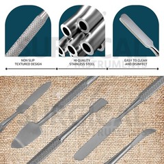 Metal Spatula 5 pcs Set Kit Tools Dental Carver Wax Clay Surgical German Grade