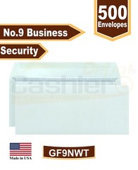 #9 Business Envelopes, 3 7/8 x 8 7/8, Tinted, Sturdy 24lb, White, Gum, 500/Box