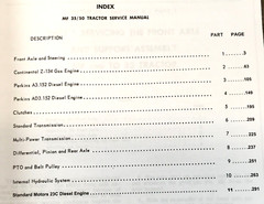 Massey Ferguson Mf-35 T0-35 Mf-50 Tractor Service Repair Manual Technical Book