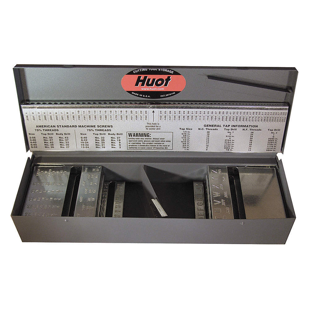 HUOT 11750 Drill Bit Case,Jobber Length,135pc 18EC48