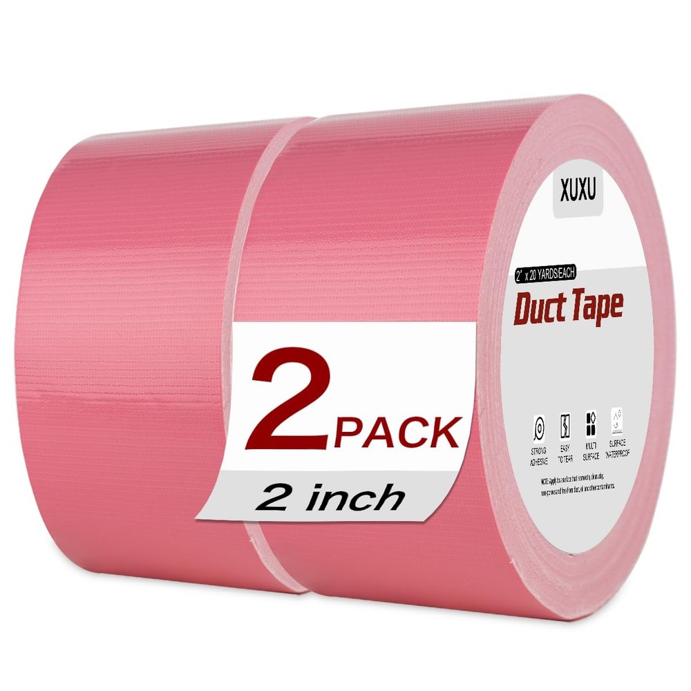 Pink Duct Tape 2 Pack Heavy Duty Waterproof Repair 40 Yards x 2 Inch