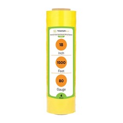 4 Rolls Dark Yellow 18″ x 1500 Ft. 80 Gauge Cast Hand Pallet Stretch Wrap