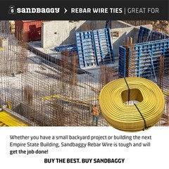 Sandbaggy Yellow PVC Rebar Tie Wire Reel 16 Gauge | Approx. 300 ft Length Roll
