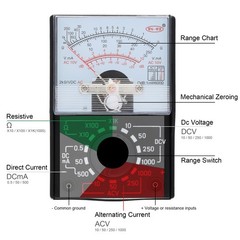 Analog Pointer Multimeters Testing Instrument AC/DC Current OHM w/ Test Leads US