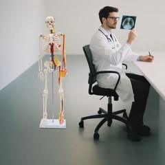 Anatomical Skeleton Model 33.46″, Detachable with Blood Vessels & Base