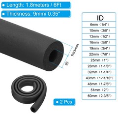 2Pcs 1-1/4″(32mm) ID x 6Ft Pipe Insulation Foam Tube