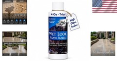 Wet Look Natural Stone Sealer – 4oz Gloss Protection for Interior & Exterior