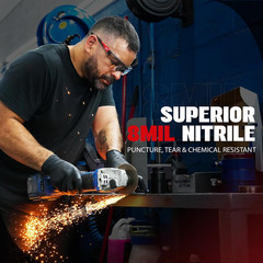Herkules Grip Heavy Duty 8Mil Black Nitrile Gloves,3D Raised Diamond Texture-Lat